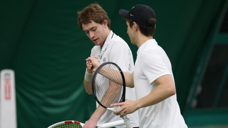  JuandeDios Abboud and Carl Geditschka on CSU's men's tennis.