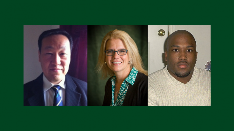 Cleveland State University Professors Chansu Yu, Ph.D., Debbie Jackson, Ed.D., and Brian Harper Ph.D., J.D.