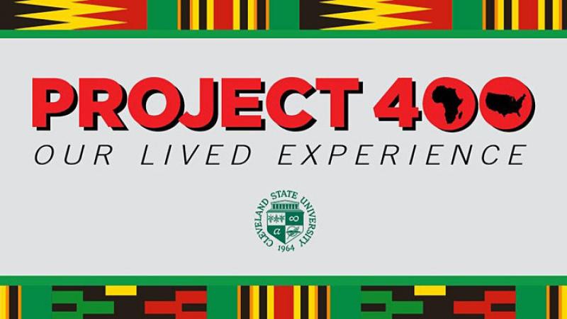 "Project 400 Our Lived Experience" with small CSU logo on a gray background
