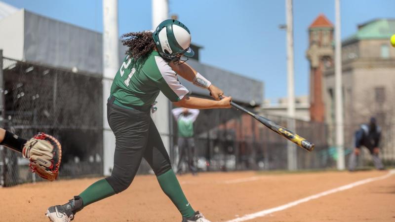 Freshman Torrie Jenkins shone in game one of Sunday’s doubleheader, pitching a complete game while surrendering only one earned run on six hits and, at bat, launching a go-ahead three-run blast in the fourth inning.
