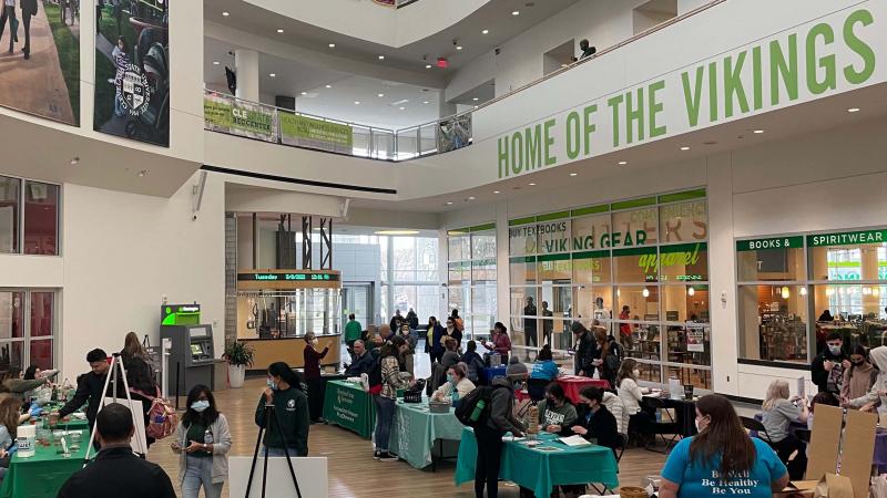 CSU’s Health & Wellness services had tables set up in the Student Center Atrium on March to promote safe and healthy lifestyle choices.