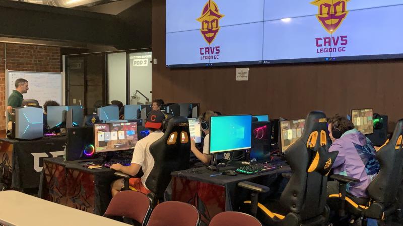 Student-athletes practice with the CSU esports team