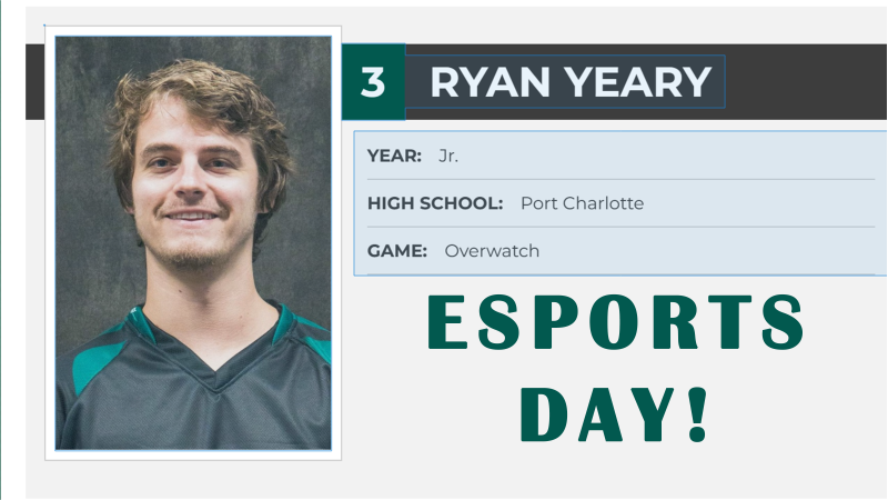 Player card for Ryan Yeary of the Cleveland State esports team