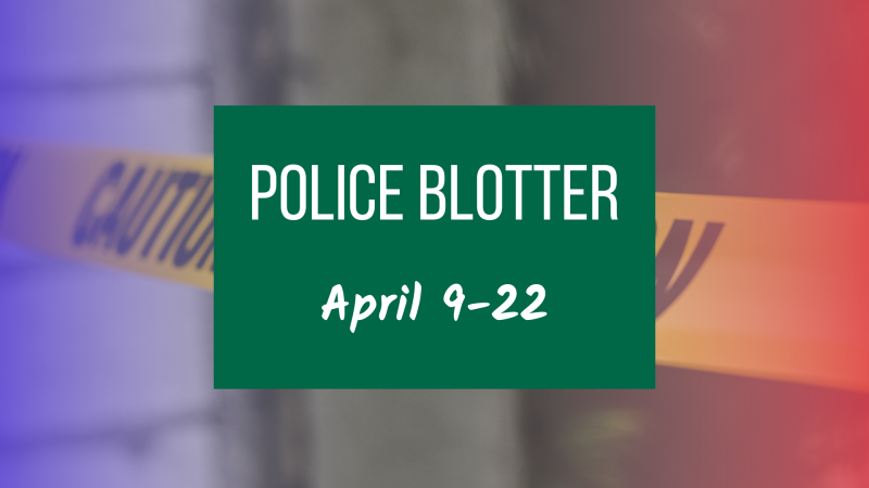 Police blotter graphic sized 16/9 for April 9-22