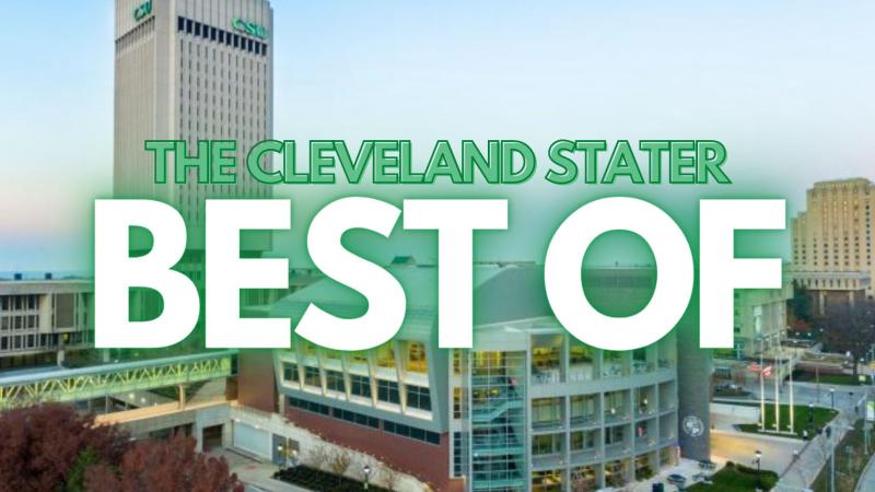 Text showing the Cleveland Stater's "Best of" with the CSU skyline.