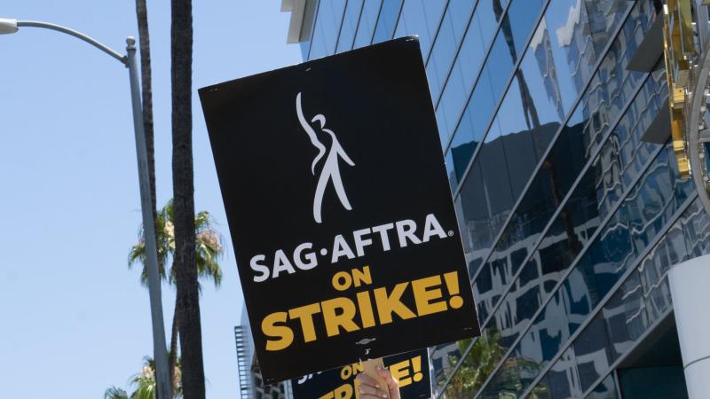 A picture of a SAG-AFTRA picket sign.