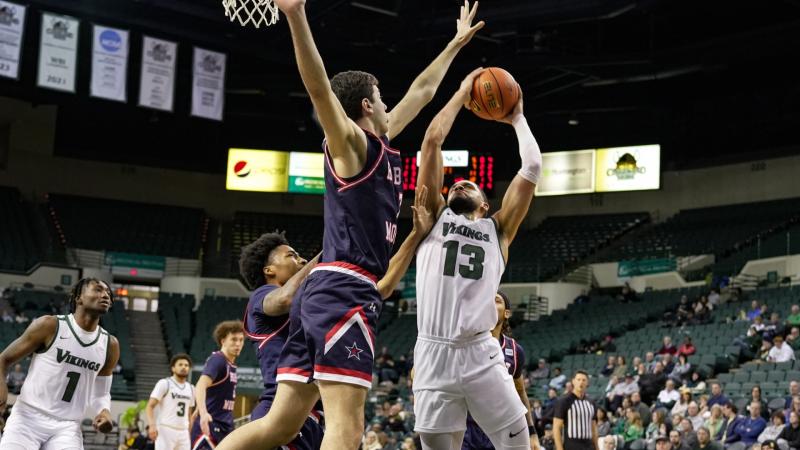 Tristan Enaruna, leading scorer, against RMU Colonials on Jan. 27 at Henry J. Goodman Arena