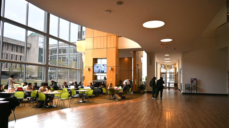 Students in a lounge in the CSU Student Center