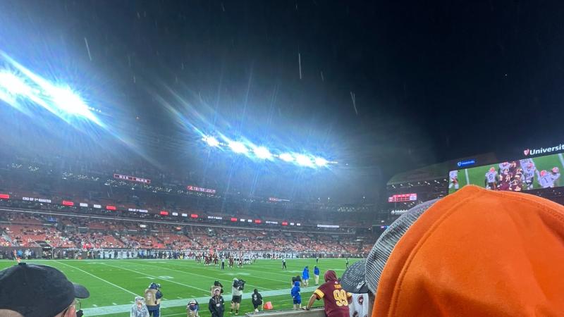 Cheerful Browns fans gather for the first home opener of the season August 20, 2023.