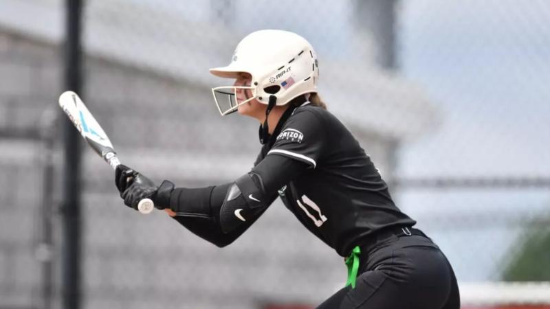 CSU' Sophie Spellman prepares for a bunt during the Vikings’ game at the JU/UNF Invitational in Jacksonville, Florida on Friday, February 14, 2025.