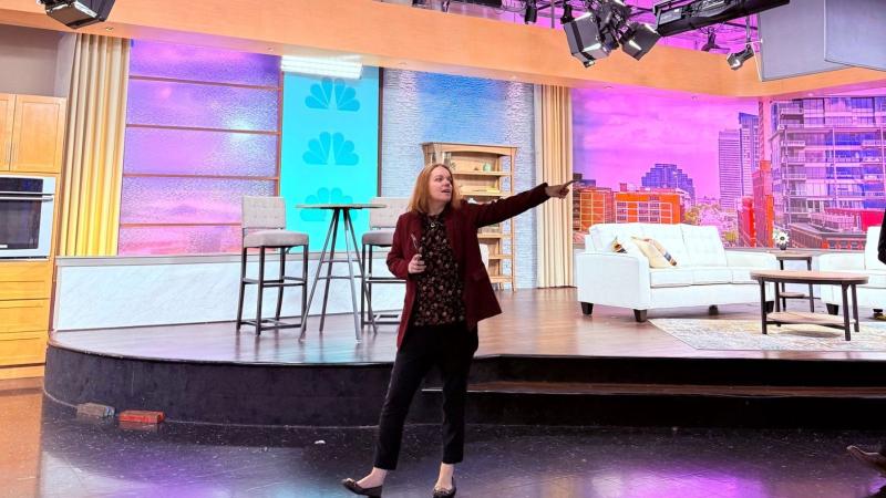 julie flynn showing the studio