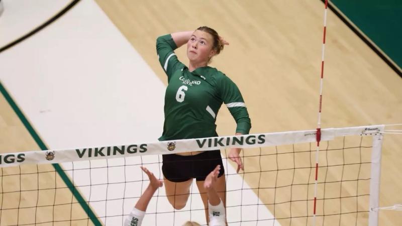 Bryn VanVleet led the Vikings with eight kills in their 0-3 loss against IU Indy on Nov. 1, 2025, in CSU's Woodling Gymnasium. 