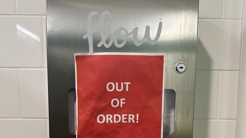 empty tampon dispenser