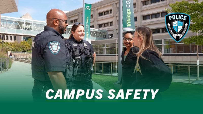 CSUPD Officers speaking to students
