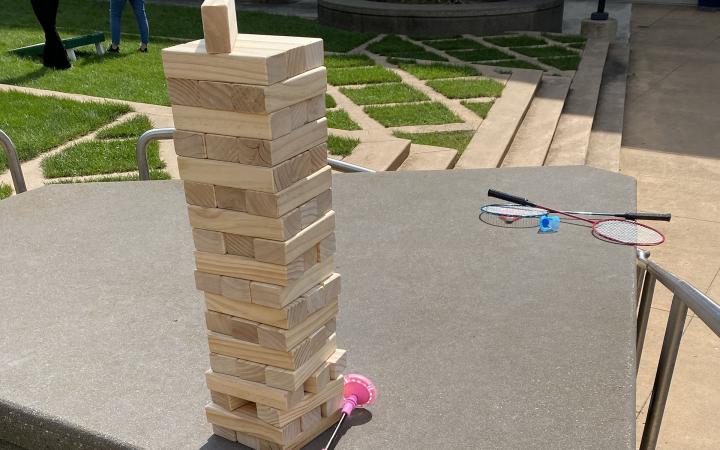 Jenga was another activity for students.
