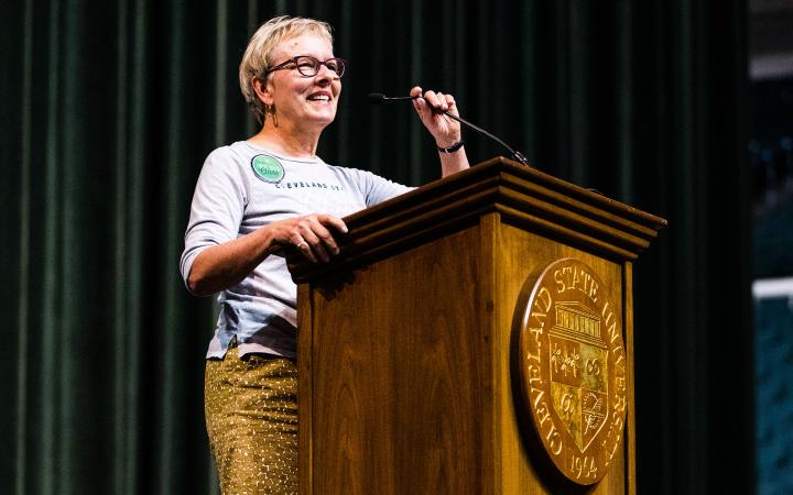 CSU President Laura Bloomberg.