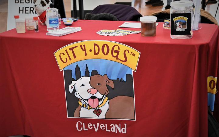 CITY DOGS set up a table and a pen area in the Student Center Atrium with plenty of information about the group.