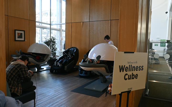 Students relax in the Wellness Cubes, Jan. 16, 2024. (credit: Alex Martinez)