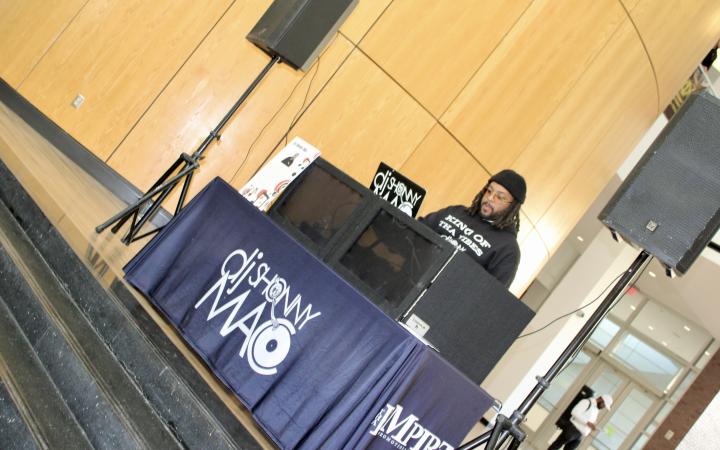 Local DJ Shonny Mac bringing the vibes at CSU’s Celebrate Black History event in the student center on Thursday, Feb. 1.