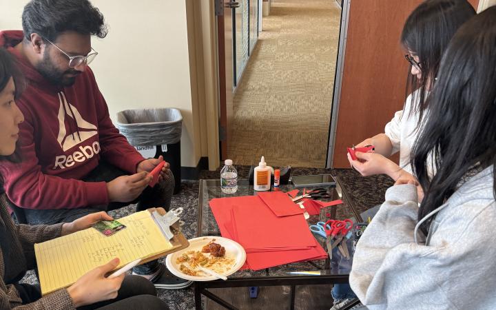 Students attending the CISP’s Lunar New Year gathered for the red envelope cutting, played games and enjoyed Asian-style foods on Feb. 8, 2024.