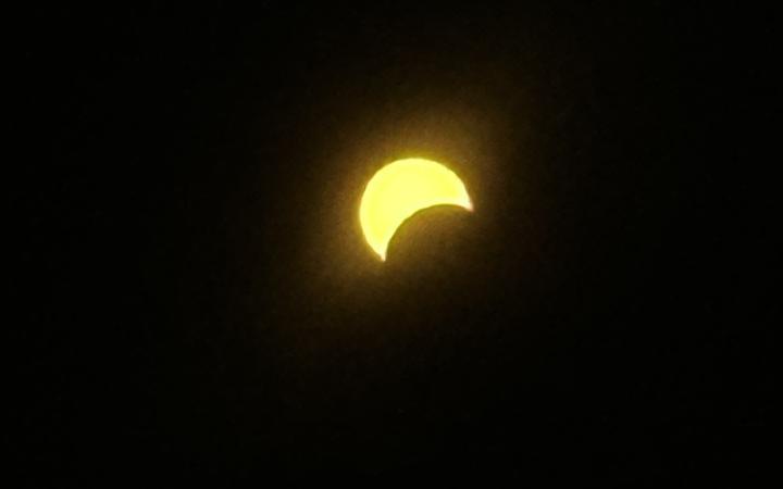 Image of the solar eclipse taken in Cleveland, Ohio.