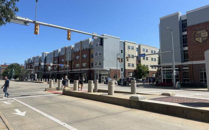 The crosswalk before Euclid Commons