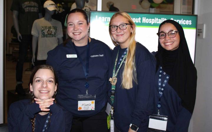 CAB staff welcomes CSU students as they walk in the door.