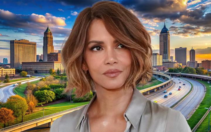 Halle Berry Cleveland skyline
