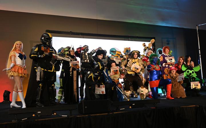 The cosplay winners pose for the final group photo at Cleveland's I-X Center, Sept. 20, 2025. (credit: Alex Martinez)