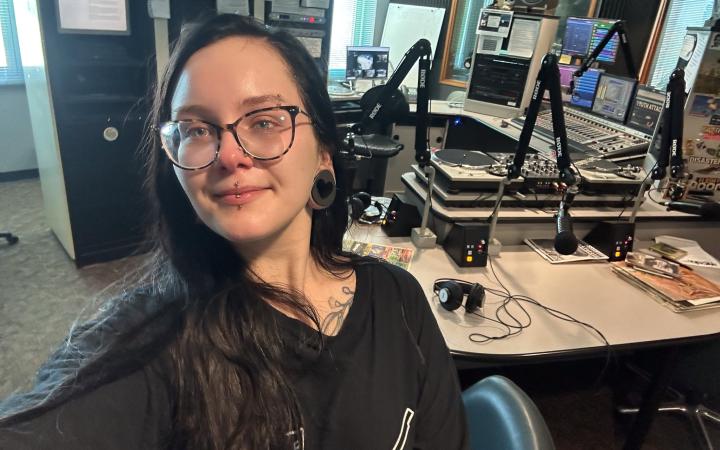 Nicole Wloszek, host of WCSB’s “Odd Girl Hour,” felt emotional as she cleaned out the station. (credit: Nicole Wloszek)