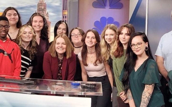 Group photo at studio