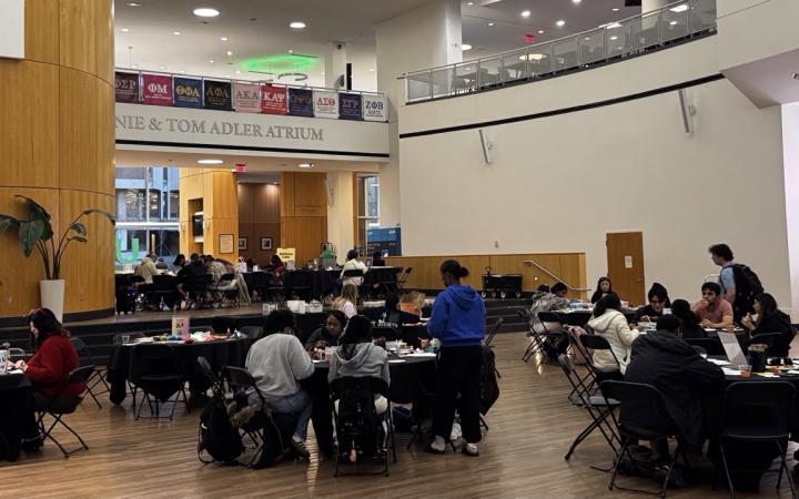 Attendees participating in arts and crafts at "Culture Craft Night," Nov. 4, 2025. (credit: Anthony Reed)
