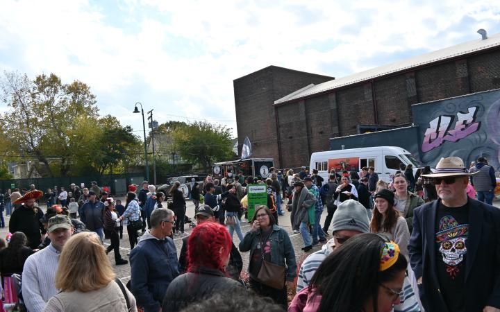 People attend the Day of the Dead event in Cleveland's Gordon Square, Nov. 1, 2025. (credit: Alex Martinez)