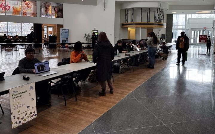 The Digital CSU Student Showcase in the CSU Student Center atrium, Dec. 2, 2025. (credit: Anthony Reed)