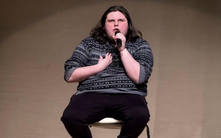 Ryan Greenhill ended the night with a last-minute comedy act, sharing some silly stories about his friends. (credit: Grace Salter)