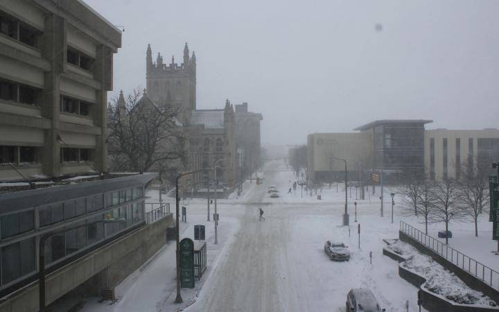 Outside Berkman Hall
