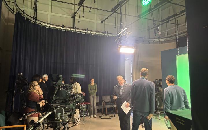 Cleveland Conversations cast and crew preparing for a full day of interviews