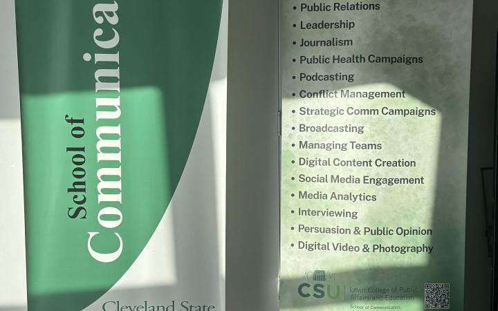 School of Communications sign located on MU Floor 2
