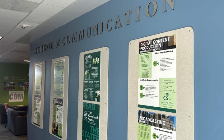 School of Communications offerings signage located on MU floor 2