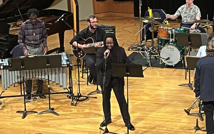 Dawson performing second solo