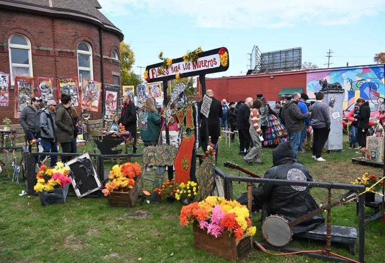 Many of the altars at the festival were created by artists, including a pets' altar where guests could write down the names of pets they have lost or who have been missing for years, Nov. 1, 2025.