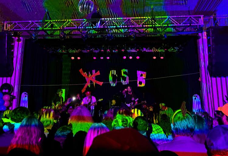 Local Cleveland band Hello! 3D performs at the XCSB Halloween Ball on Oct. 25, 2025.