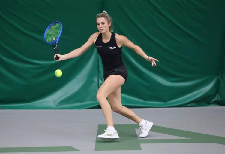 CSU's Jenna Redmile scored the last point in Morgantown, West Virginia, Feb. 1, 2026.