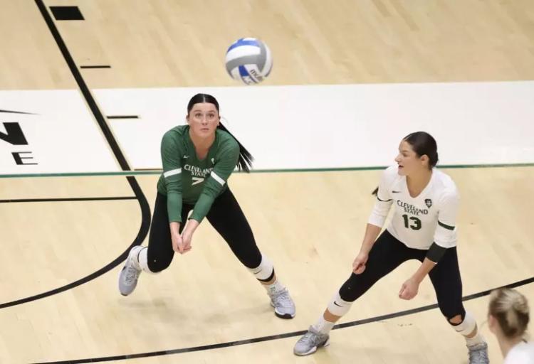 Vayda Delventhal digs during a match at the Lehigh Tournament, Aug. 28-29, 2026.