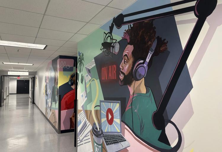 Mural outside of the communications computer lab