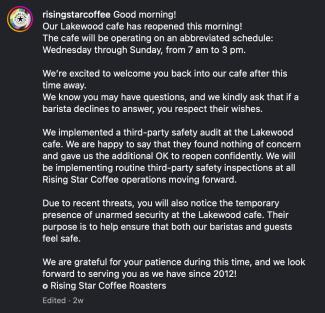 rising star instagram post