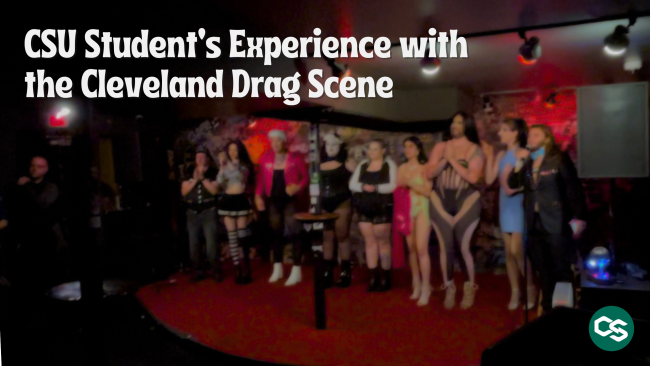 Drag queens line up across the stage following their performance at Coda on Sept. 19.
