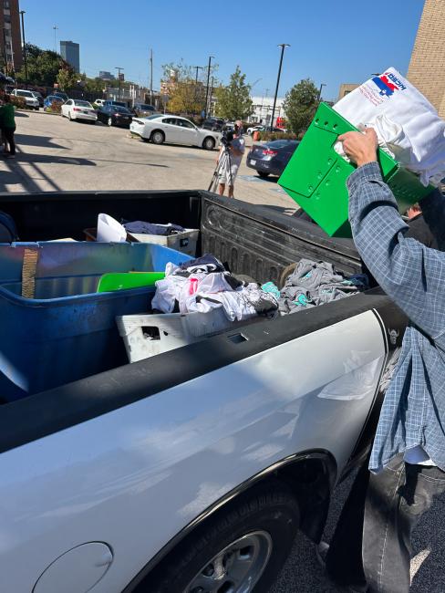 WCSB loaded their belongings and ephemera into a truck after gathering everything they could before police kicked them out. (credit: Nicole Wloszek)