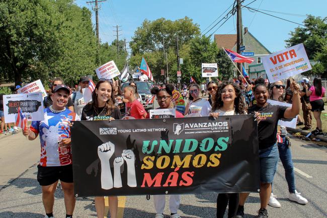  The YLN and Avanzamos Unidos team marched in Cleveland’s annual Puerto Rican parade in August 2024. (credit: Camila Fox Gonzalez) 