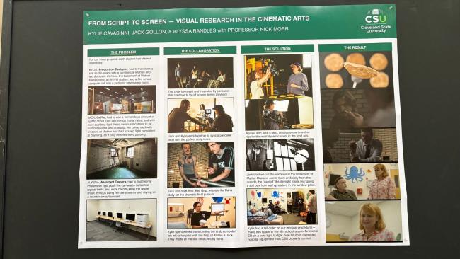Jack Gollon’s internship poster board at the undergraduate research poster session in the Student Center Atrium on Sept. 17, 2026. (credit: Morgan Alten)